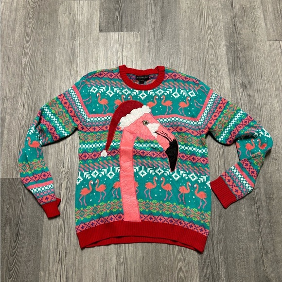 Blizzard Bay Flamingo Ugly Christmas Sweater - Picture 1 of 3